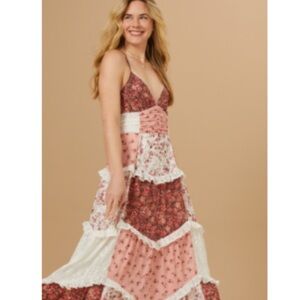 Altard State “Aderny Patchwork Floral Maxi Dress”